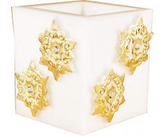 Magic Candle World Lanterns Collection hiver Stars Lanterne avec konvexen, peints main, cristal, blanc, 11,5Â x 11,5Â x 11,5Â cm