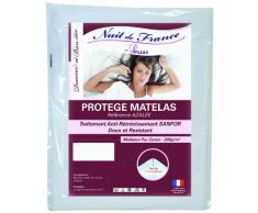 Nuit De France 329383 180/200 Protège Matelas Coton Blanc 200 x 180 x 1 cm