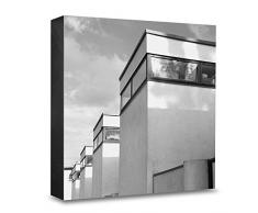 COGNOSCO HG-S106 Tableau Mural en Bois avec Photo darchitecture et Support en Bois Oui Noir/Blanc 15 x 15 cm