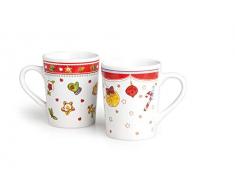 Excelsa Festivity Lot de 2 tasses en porcelaine