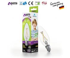 Aruana 0020 Bougie LED C35 E14 Transparent 3 W 220-240 V 375 lm 2800 K Blanc 1