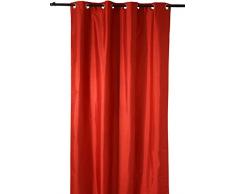 HomeMaison Rideau uni en Shantung occultant 3 Couches, 100% Polyester , Piment