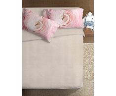 Ipersan 1 Personne Parure Housse de Couette Fine Art Peonia 155x240 Couleur Beige/Pink