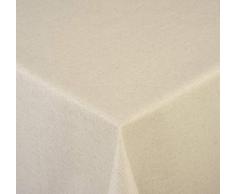 Venilia Rectangle Ãcru Linge de Table Nappe en Lin et Laine de Coton avec enduction Acrylique Double et Anti-Taches, imperméable aux liquides, rectangulaire, 160 x 180 cm, 55176