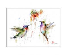 Papier Maison sÃ©rie Artist Aquarelle Carte avec enveloppe Deux s Company, Acrylique, Multicolore, 2Â piÃ¨ces