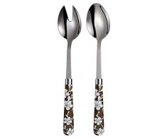 Campagne Fleur Couverts Ã Salade, Acier Inoxydable, Taupe, 25Â x 5Â x 3.5Â cm