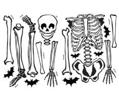 Wallies Vacances Squelette Papier Peint en Vinyle, Multicolore