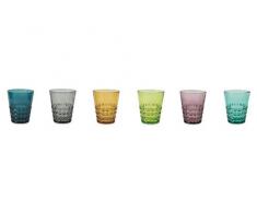 Villa dEste Home Tivoli 2422735 Pixel Lot de 6 verres à eau, verre, multicolore