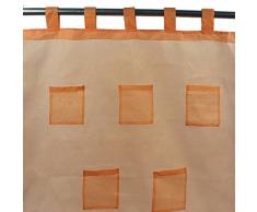 Thedecofactory 110309 Voilage Coton Pocket, Corail, 110 x 250 x 3 cm