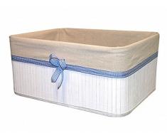 Bisk Panier Ã Linge en Bambou tissÃ© avec Doublure en Lin, Blanc, 38Â x 16Â x 26Â cm