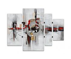 Arte Dal Mondo AS420X1 Abstrait Tableau Modern Peint Ã la Main sur Toile avec Chassis, Acrylique, Multicolore, 159 x 3,5 x 120 cm