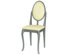 High Street Design Argent Lot de 6 chaises de salle à manger en simili cuir Crème avec pieds Cabriole et coussins