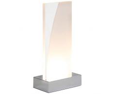 Briloner Leuchten Lampe de chevet rectangulaire avec interrupteur Ã cordon LED Blanc/transparent 3 W 230 lm en plastique 3 W ChromÃ© 100 x 60 x 205 mm