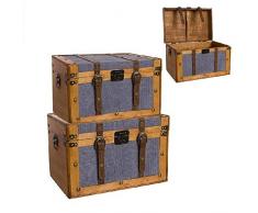 Dcasa Lot de 2 coffres de Rangement décoratifs pour la Maison Couleur Unique