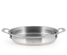 H&H cuivre Sauteuse 2Â poignÃ©es, Acier Inoxydable, Gris