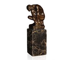 Arte Dal Mondo Sculpture Moderne en Bronze patinÃ© avec Socle en marbre Nu Masculin, 23,5 x 8 x 7 cm