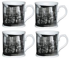 Kitchencraft Porcelaine Cafe Arbre en Forme de Chope Mug, Multi/Couleur (Lot de 4),