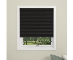 DEBEL 100Â x 130Â cm 100% Polyester Nid dabeille occultant Store plissÃ©, Noir Parent, Noir, 90 x 210 cm