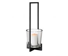 blomus 65554 Lanterne Nero Taille L, Verre/Acier, Noir/Transparent, 22 x 19 x 55 cm