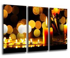 Tableau Moderne Photographique, Impression sur bois, Bougies Relax, Zen, Relaxation, 97 x 62 cm, ref. 26119