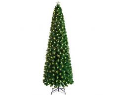 WeRChristmas Sapin de Noël en Fibre Optique avec étoiles LED Chaudes, Vert, 7 ft/2.1m
