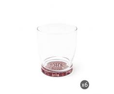 Excelsa Mandala Lot de 6 verres à eau en verre Rouge