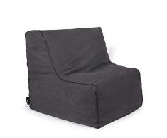 Outbag Piece Zipper Pouf, Noir, 90 x 80 cm