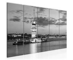 Tableau decoration murale Phare Turquie 200 x 80 cm XXL Impression sur Toile Salon Appartment Blanc 5 Parties - prÃªt Ã accrocher 604855c