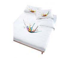 Italian Bed Linen schizzo Colore sous Un lit de 80/95 (150 x 200 cm-) 52 x 82 cm