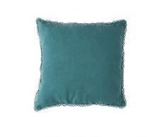 Hierba Barcelona desilinen Coussin décoratif brodé Moderne 45x45x13 cm Bleu (Artique)