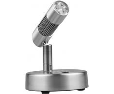 TEKNI-LED - Spot LED à poser sur console, meuble, vitrine â Lampe orientable éclairage tableaux - 5W â blanc chaud 2700K â IRC95 - Alu brossé