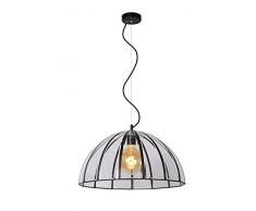 Lucide 25403/50/30 Timius Suspension, Verre, E27, 60 W, Noir, 50 x 50 x 163 cm