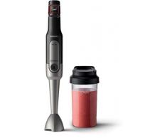 Philips Mixeur plongeant Viva (800 W, SpeedTouch, avec gourde Togo 2 en 1) en acier inoxydable Mixeur plongeant avec gobelet ToGo