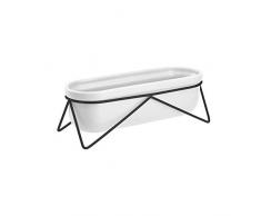 AmazonBasics Jardinière de table, ovale - Blanc/Noir