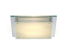 SLV 155190 Glassa carré Tc-de Plafonnier, angulaire, SAT, verre, 2 x Tc-de, 2 x 26 W, Acier, Silvergrey,