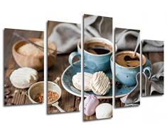 Tableau Moderne Photographique, Impression sur bois, Café, cafétéria, petit-déjeuner, 165 x 62 cm, ref. 26327