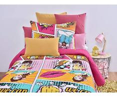 MI CASA 180 x 260 Rose boutis TEBEO (90) + 1 FC 50 x 70 cm, Coton, 50% Polyester