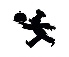 TATOUTEX Stickers Chef de Cuisine - Rouge, L 22cm x H 20cm