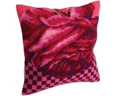 Collection dArt CD5107 Collection dart 40 x 40 cm Cocktail Rose Kit Point de Croix Coussin Coton, Multicolore, 19,4 x 2 x 14,2 cm