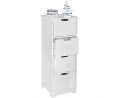 Wohnling Design : Armoire de Salle de Bain en Bois MDF de Style Maison de Campagne Blanc 30 x 83 x 30 cm