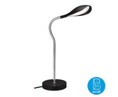 Briloner Leuchten 7505-015 LED, Lampe de Table avec Interrupteur à Tirette et Son Cordon Flexible, 500 lumens, 3 000 kelvins, Noir chromé, Métal, 4.5 W