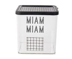 COOK CONCEPT KB5967 Boite de Conservation Ã Message ModÃ¨le AlÃ©atoire, Plastique-PS, Transparent-Blanc/Transparent-Noir, Dimensions : 14 x 13,5 x 14cm