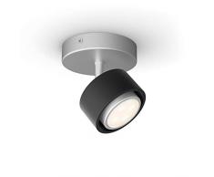 Philips myLiving Spot ferano LED Noir en métal, 4,3 W et 430 lumens par spot équivalent à 37 W en incandescence, lumière Blanche CHAUDE