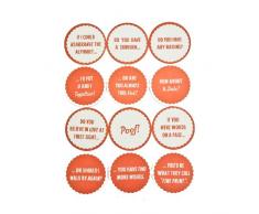 Mens Society Lot de 6 Dessous de Verre Inscription Phrases de drague en Anglais