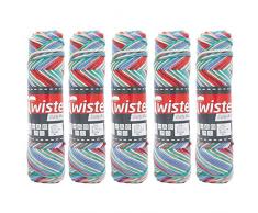 TWISTER 4020885395479 Fil de manique en coton, Coton, Bleu/vert/rouge, 85 m