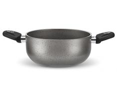 PENSOFAL Pen9916 Faitout 2 Manches, diam. 24cm, série Inducta, Effet Pierre, Gris Anthracite