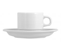 Home Florence Tasse à café avec Soucoupe, Porcelaine, Blanc