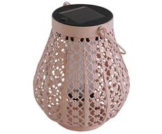 MUNDUS 35621 Lanterne Casablanca, MÃ©tal, Rose Provence, 13 x 13 x 18 cm