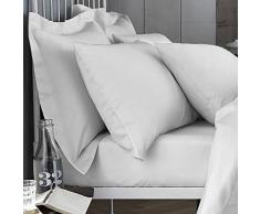 Bianca 200Â Fils Drap Plat, Blanc, Double