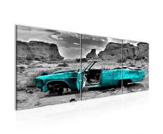 Tableau decoration murale Voiture Grand Canyon 120 x 40 cm - XXL Impression sur Toile Salon Appartment 3 Parties - prÃªt Ã accrocher - 602233b